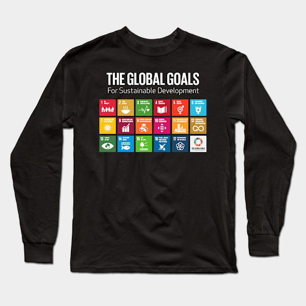 The Global Goals 17 Global Goals Icons Grid Long Sleeve T-Shirt by SzarlottaDesigns